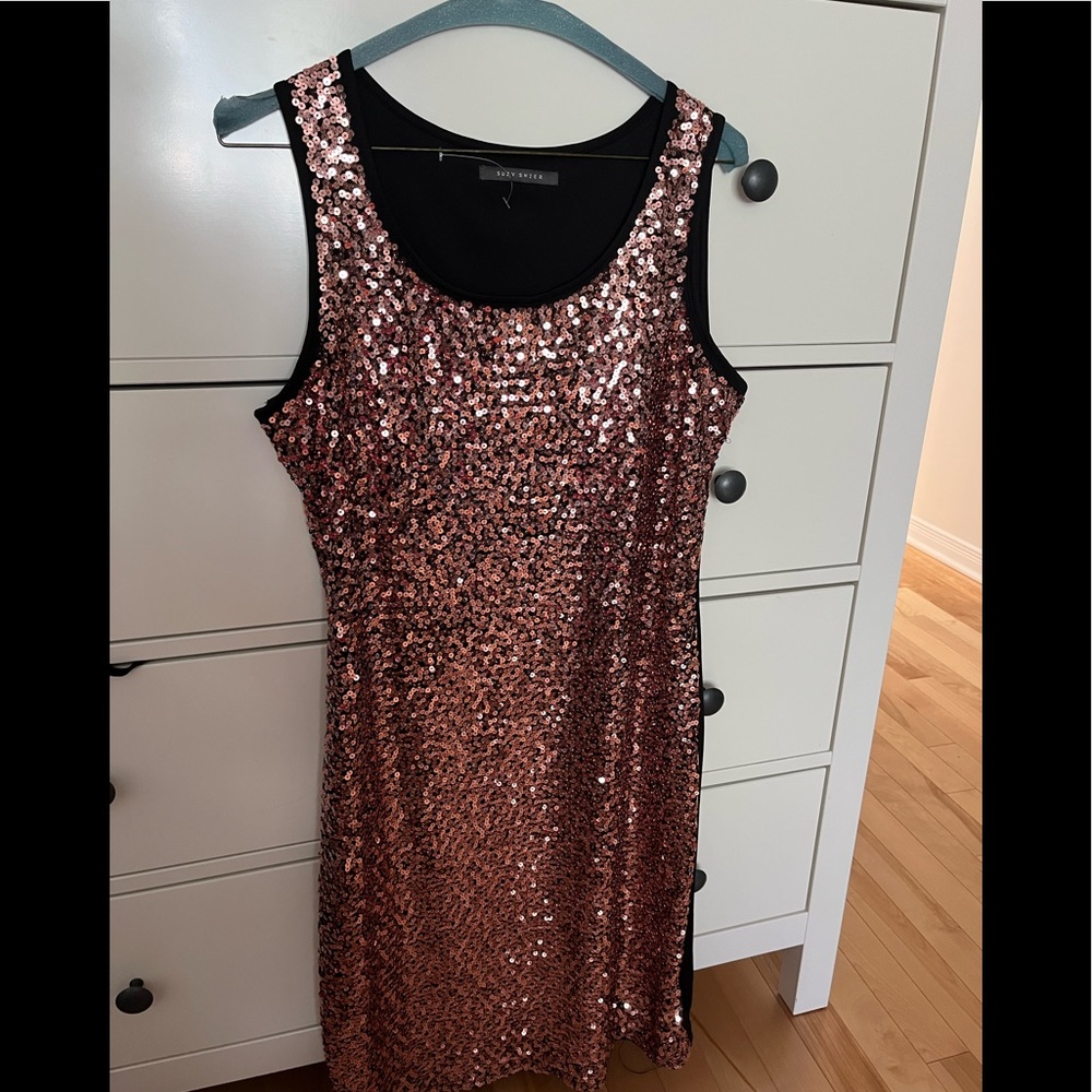 Glitter Rose gold mini dress , never worn